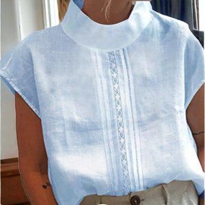 NWT URSIME 3X White High Collar SS